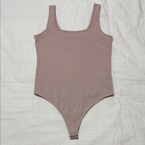 Abercrombie & Fitch Scoopneck Tank Bodysuit, Soft Pink